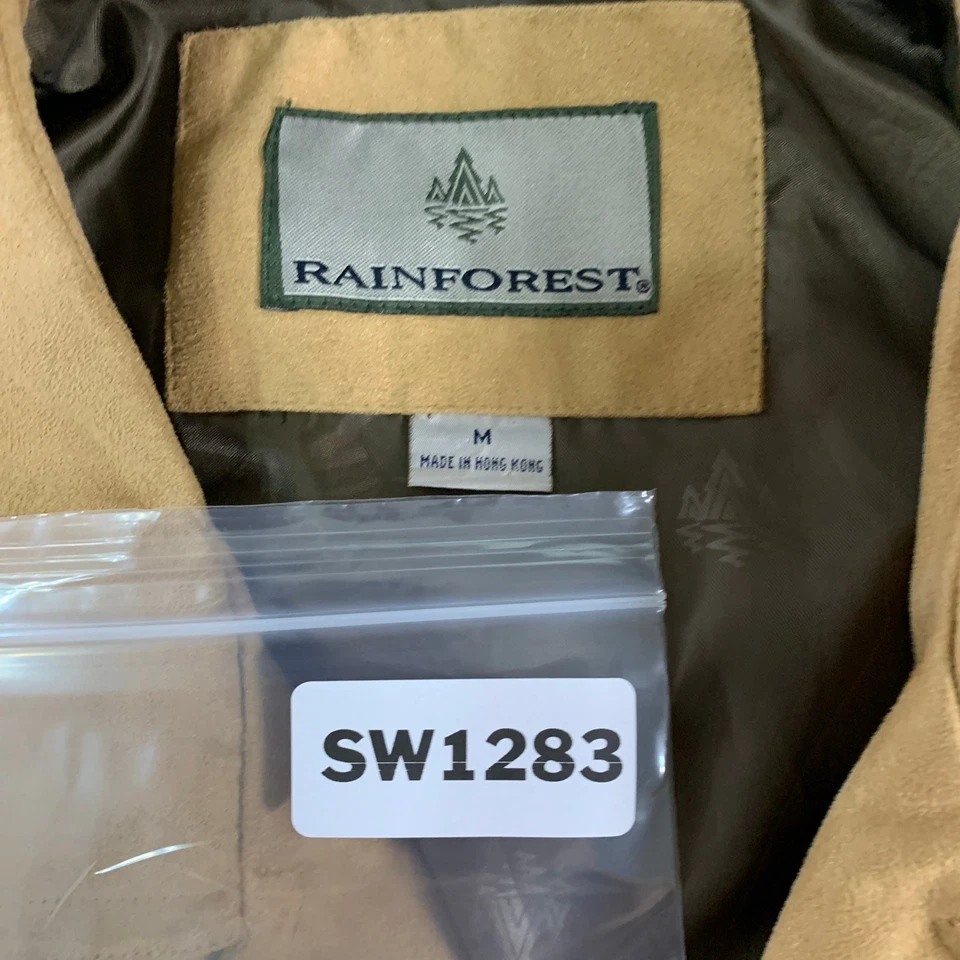 Rainforest M Mens Brown Rain Jacket Outdoor Microsuede  - Image 3 of 4