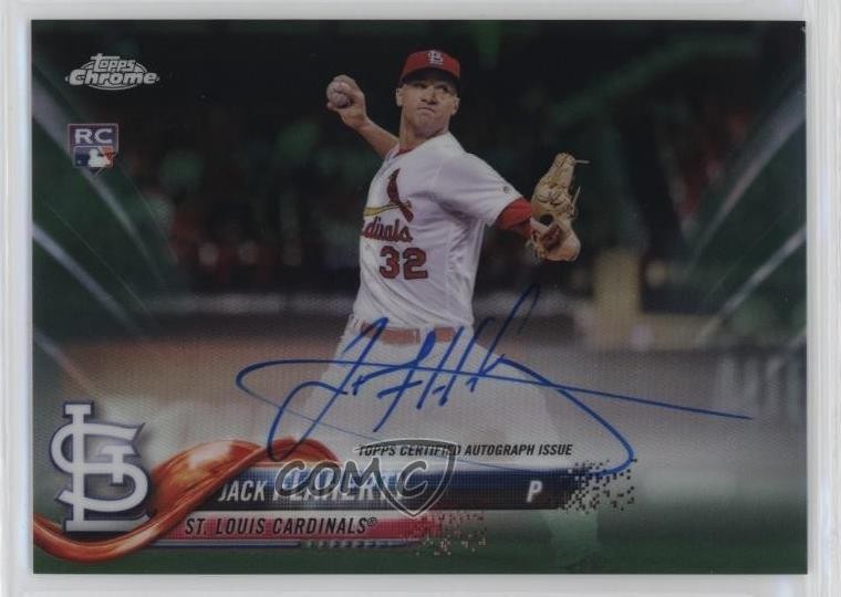 2018 Topps Chrome Rookie Green Refractor 33/99 Jack Flaherty #RA-JF Auto RC uk2