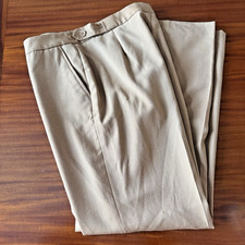 Vintage Harve Benard 100 Wool Trousers Womens Size 12 Pants Camel Brown Classic