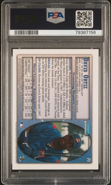 1998 Bowman Chrome David Ortiz #71 PSA 9 view 2