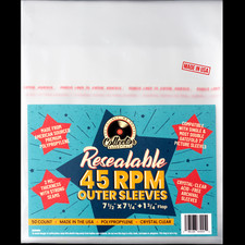50-Pack of 45 rpm Resealable 2MIL Outer Sleeves for 7" Vinyl Records Acid-Free