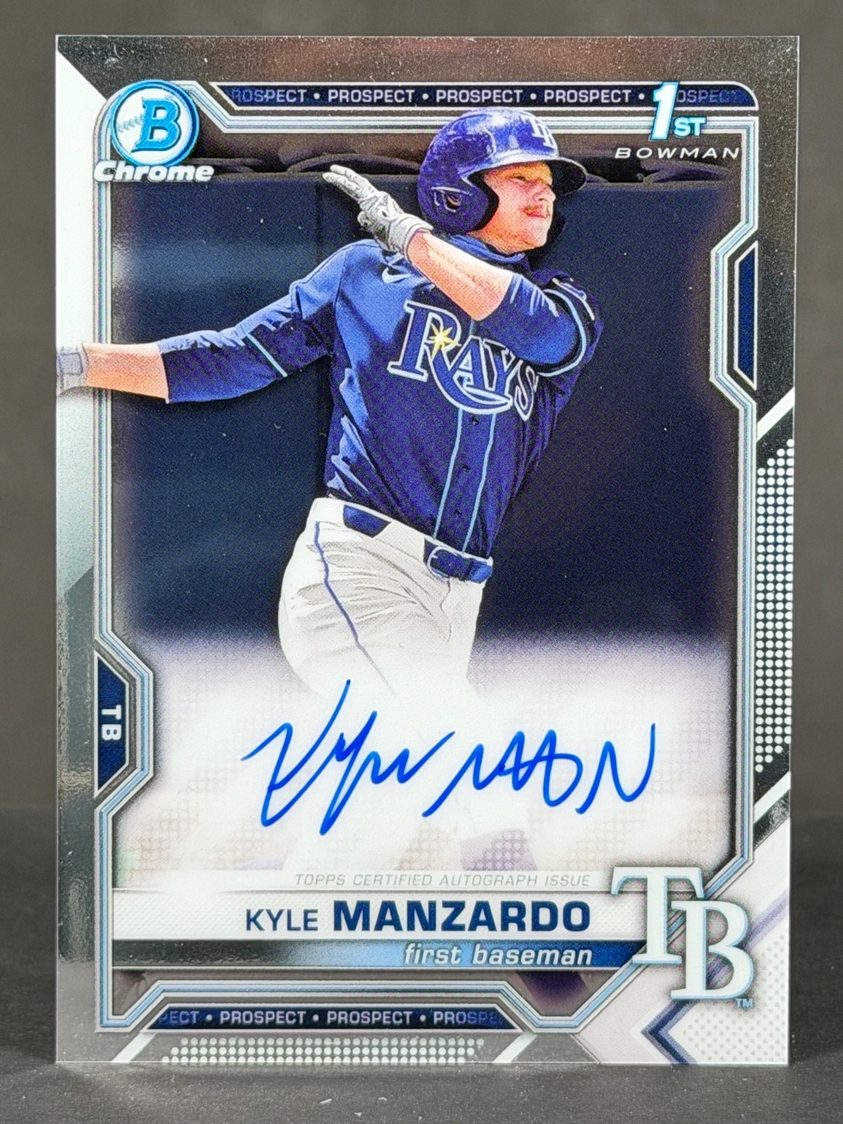 Kyle Manzardo 2021 Bowman Draft Chrome 1st Bowman AUTO Tampa Bay Rays