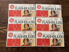 NOS Lot 6 Boxes Vintage Camera Flashbulbs General Electric GE 5 - 72 Bulbs Total