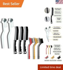 Crevice Cleaning Brush Set Hard Bristle Multi-Purpose Kitchen Bathroom Grout ...
