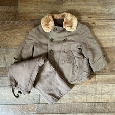 50s VINTAGE Size 4T - Hego's Gabalon Toddler Snow Set Coat Pants Faux Fur #985