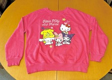 Sanrio Hello Kitty and Friends Pink Sweatshirt Kuromi Cinnamoroll My Melody etc.