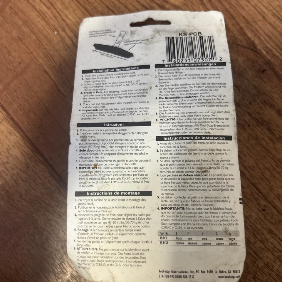 VTG NOS KOOL STOP Phat Padd bicycle CANTILEVER brake pads BLACK - Image 3 of 3