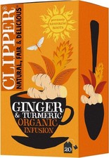 Clipper Organic Restoring Roots Ginger & Turmeric Tea Bags 20 Tea Infusions UK