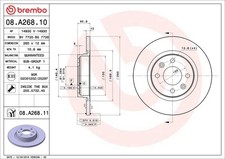2x Bremsscheibe PRIME BREMBO 08.A268.10 für DACIA RENAULT LOGAN SMART TWINGO 1 2
