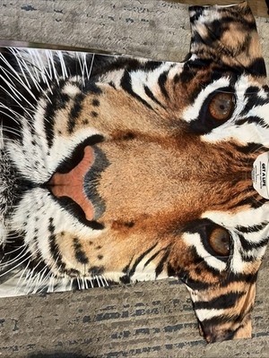 Get A Life Tiger T-Shirt Large L Men All Over Print 100% Polyester Short Sleeve