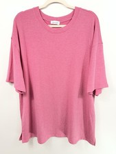 First Love Womens Pink Knit Pullover Top Size 3X Made in USA Comfy Casual