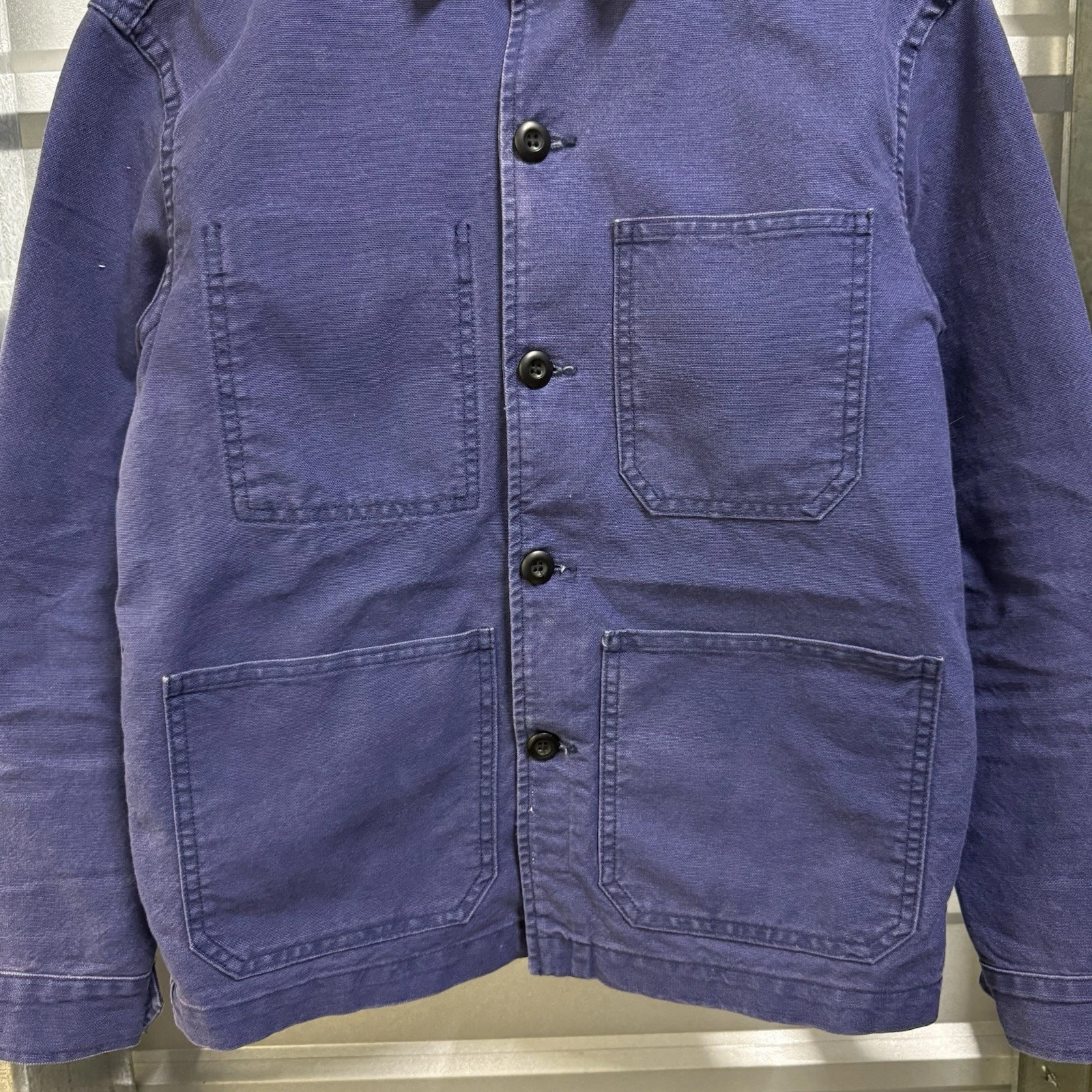 Imogene + Willie Jack Jacket French Blue Cotton Canvas Chore Coat Men’s XS USA - product detail image 2