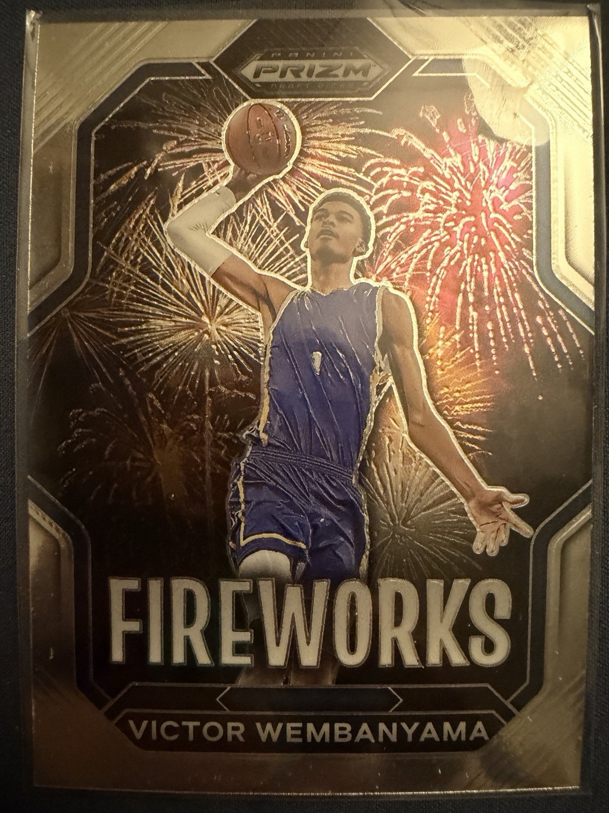 2023-24 Panini Prizm Draft Picks Fireworks Victor Wembanyama RC #1 Basketball