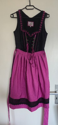 Stockerpoint Dirndl Schwarz/Pink Größe 34 XS