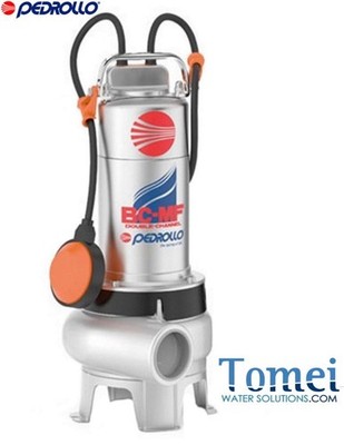 DOUBLE CHANNEL Submersible Pump Sewage Water BCm15/50-MF 1,5Hp 240V Pedrollo