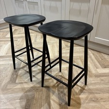 Ercol Originals Painted Counter Bar Stools Finish Black