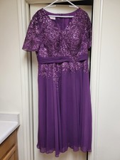 JJS House Mother of the Bride Dress - Size 14 - Purple
