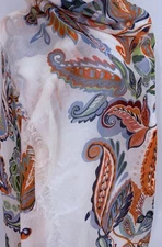 Loro Piana Cashmere Shawl Scarf Cream W Multicolored Paisley  59” x 59” NWOT