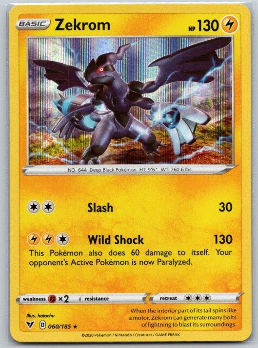 Zekrom 060/185 Holo Rare Vivid Voltage Pokemon Near Mint