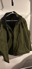 Men's Green Hooded Parka Jacket Long Zip Solid Casual Winter Zipper Accent