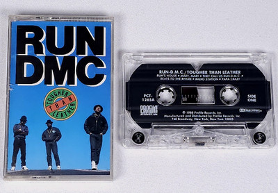 Run D.M.C. Tougher Than Leather Cassette Tape Vintage 88 COMPLETE Hip Hop TESTED