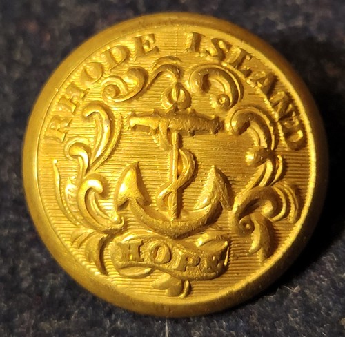 CIVIL WAR STATE OF RHODE ISLAND MILITIA COAT BUTTON ALBERTS# RI-8-A