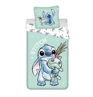 Disney Stitch & Scrump Wende Bettwäsche Set 135x200 80x80 Baumwolle Bettzeug
