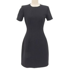 PRADA short sleeve nylon dress long one piece dress size 38 black Women USED