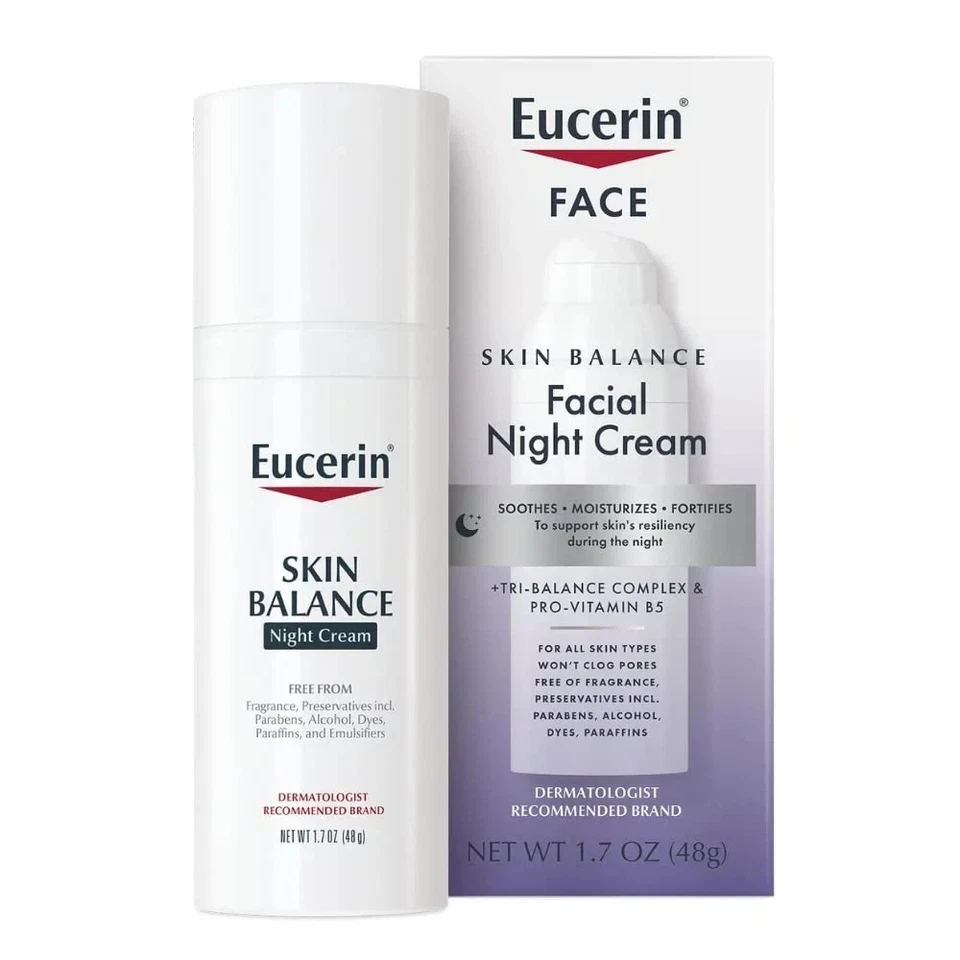 Lote de 2 Crema Facial de Noche Eucerin Skin Balance 1.7 OZ Foto 2 de 4
