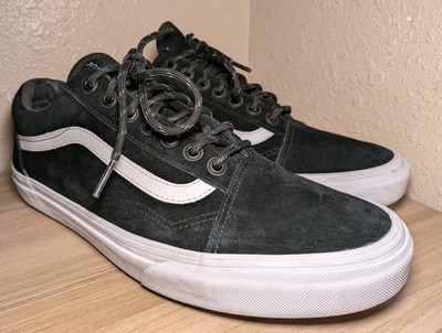 Vans Old Skool Pig Suede Mens Size 9.5/ Womens Size 11 Black White Skate Shoes
