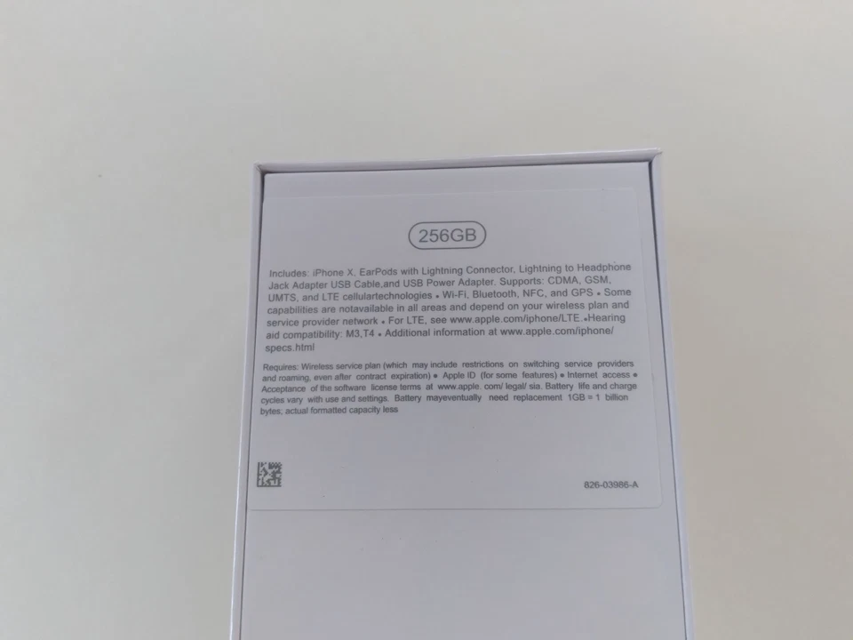 Apple iPhone X 256gb Unlocked Silver (A1865) New and Sealed In Box - Image 4 of 4