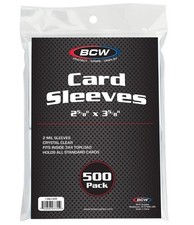 1000 BCW Card Sleeves Soft Sleeve Standard Sized Cards Crystal Clear Fits 3x4
