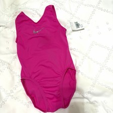 Girls Nike Primatex Crystal Berry Leotard W Sparkle Logo Swoosh large New