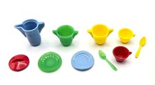 Vintage Chilton Globe Style Plastic Toy Tea Set Pieces 10 Fluted Rim