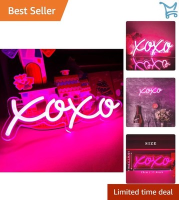 Neon Light Sign LED XOXO Night Lights USB Decor Bar Pub Store Home Party