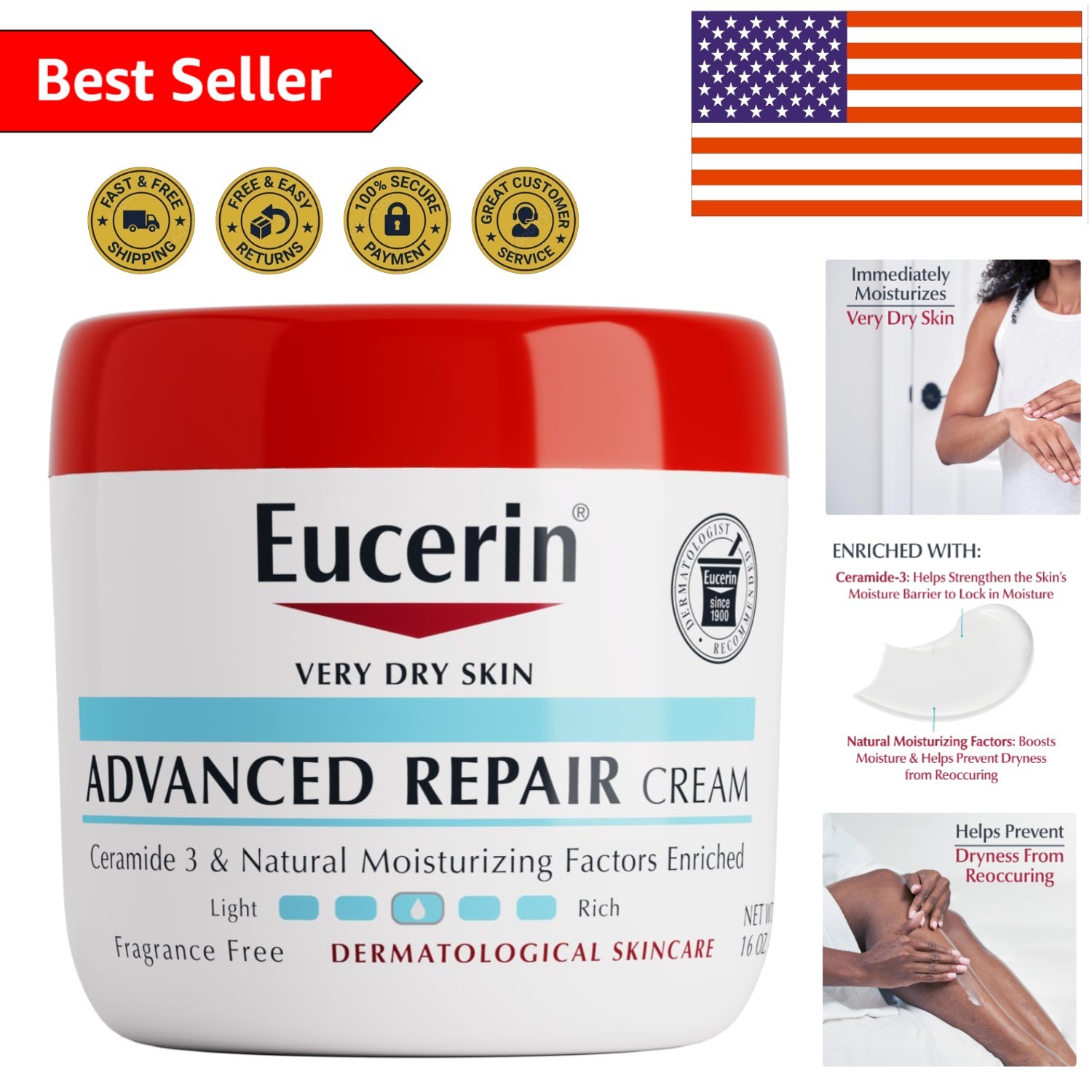 Fragrance-Free Advanced Repair Body Cream for Ultimate Hydra