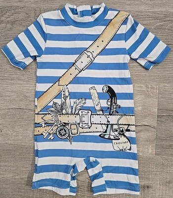 STELLA McCARTNEY Kids Treasure Infants Blue Stripe One Piece Swim Size 18 Months