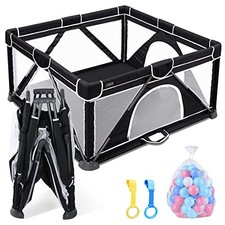 ANGELBLISS BABY PLAYPEN FOLDABLE PLAYPEN FOR BABIES AND TODDLERS - BLACK