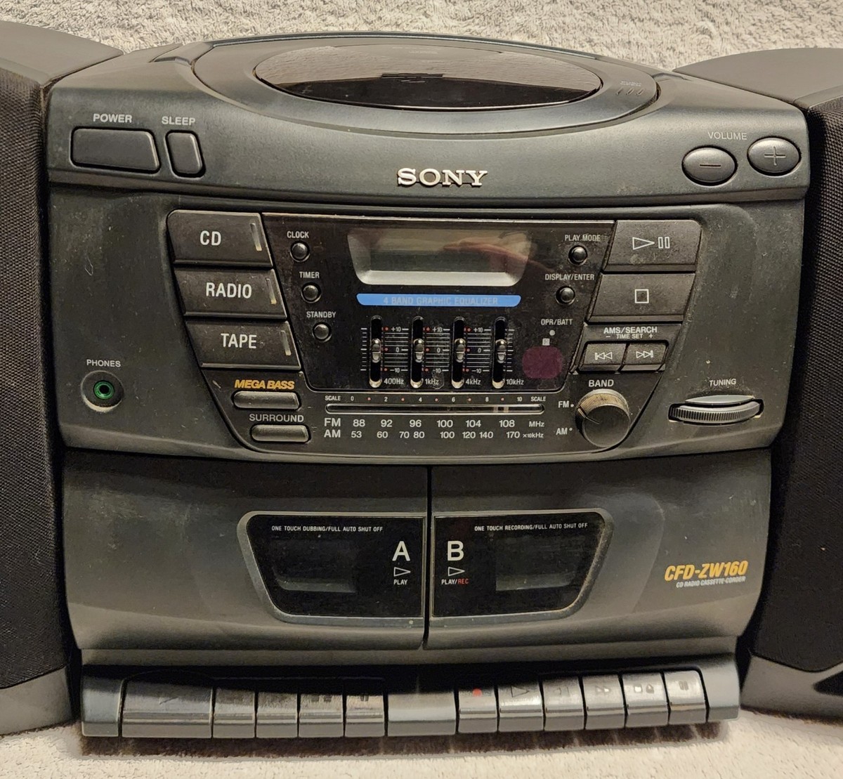 Sony Boombox Radio Cassette CD Player Mega Bass Stereo Cfd