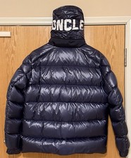 Authentic MONCLER BADENNE BLUE Puffer Jacket Hooded Big Patch New W/Tags SIZE 6