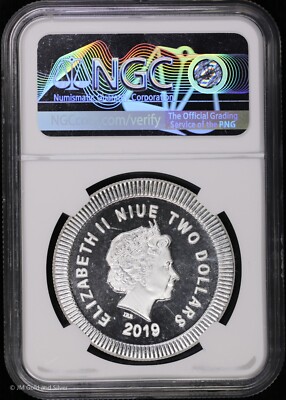 2019 $2 Niue 1 oz .999 Silver Athenian Owl NGC MS70 Early Releases