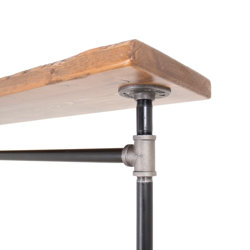 Промышленный стеллаж для труб и одежды с деревянной верхней полкой из кедра винтаж William Robert - Изображение 4 из 4