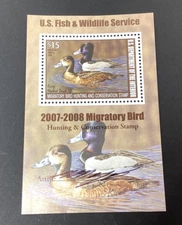 U.S. Duck Stamp RW74B Migratory Bird Mini Sheet Artist Signed 2007-2008 Mint NH