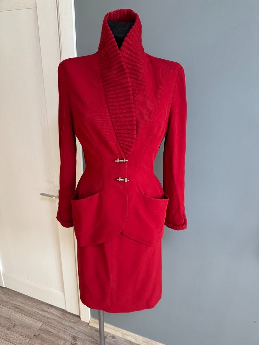 Thiery Mugler Red Suit Size 38 Us 6 Uk 10 | eBay
