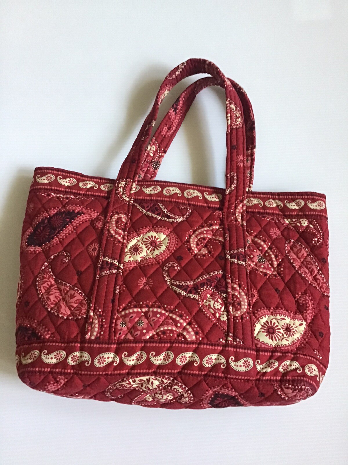 Vera Bradley Retired Mesa Red Paisley Toggle Tote Sma… Gem