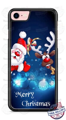 Santa Claus Rudolph Reindeer Personalize Phone Case For iPhone 13 Samsung Google