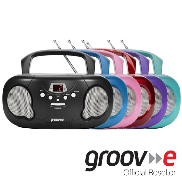 GROOV-E ORIGINAL BOOMBOX PORTABLE CD PLAYER WITH RADIO GVPS733