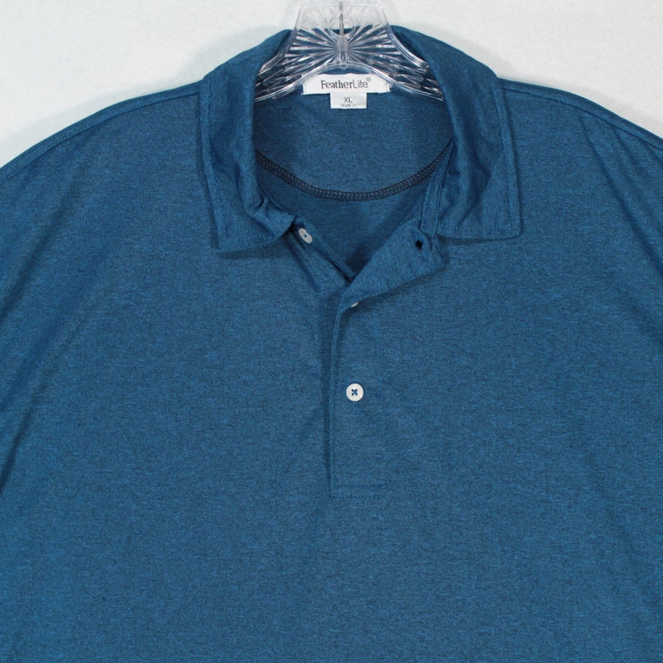 Camisa Featherlite Para Hombre XL Azul Jaspeado Manga Corta Foto 4 de 4