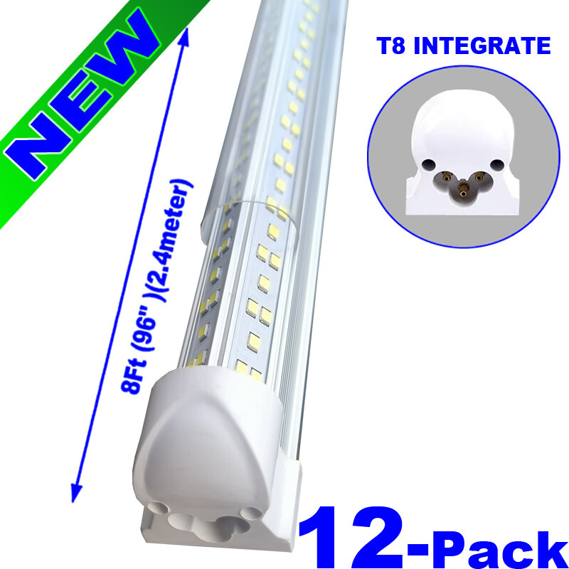 8ft Linkable Led Shop Light Fixture,Integrated Led Tube Light Bulbs 144w 12PACK
