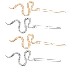 Snake Barrettes clips Snake Hair Barrettes Metal Hair Accessoriess Silver Metal
